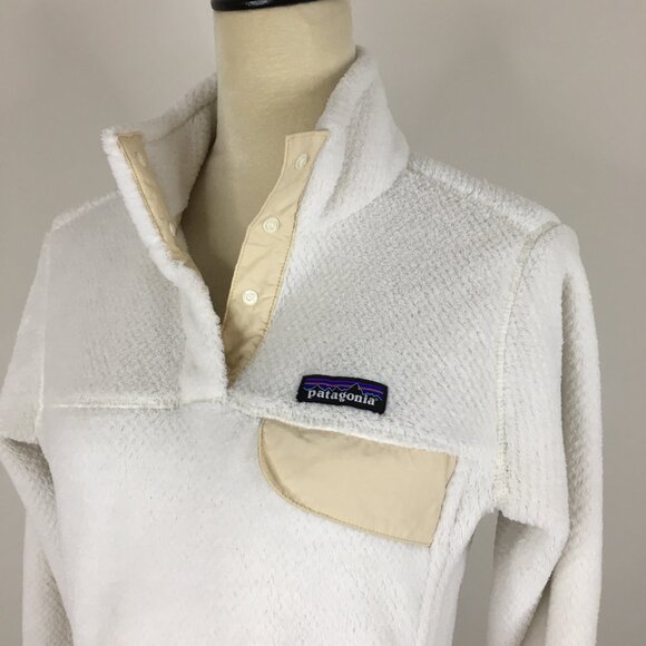 PATAGONIA White Fleece Textured Polartec Thermal Pro Breathable Active Pullover - Picture 7 of 12